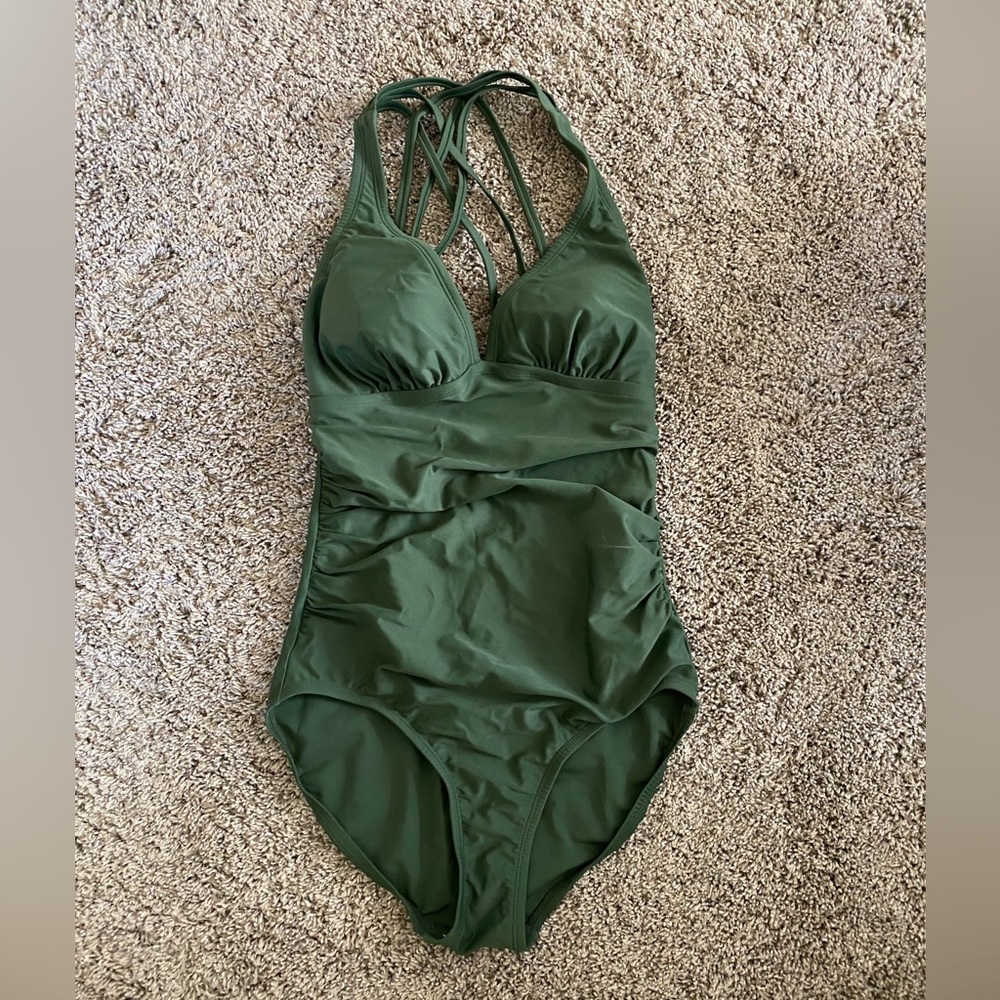 Kona Sol Gorgeous Green One Piece Swimsuit S